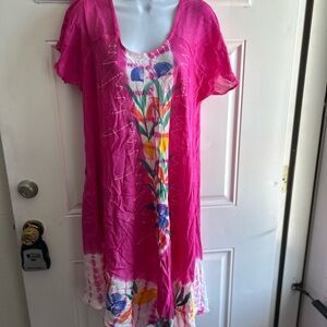 Private Label Hot Pink High-Low Floral Dress